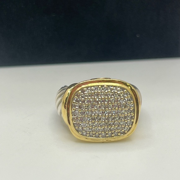 David Yurman Noblesse 18K Gold & Sterling Silver Pave Diamond Ring - Picture 6 of 15